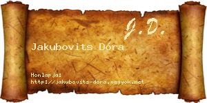 Jakubovits Dóra névjegykártya