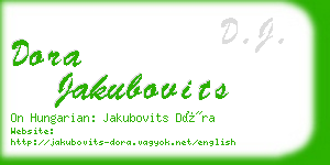 dora jakubovits business card